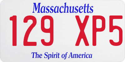 MA license plate 129XP5