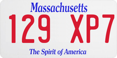 MA license plate 129XP7