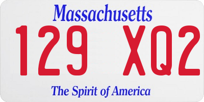 MA license plate 129XQ2
