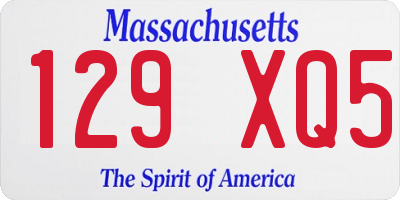 MA license plate 129XQ5