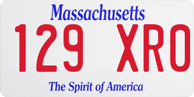 MA license plate 129XR0
