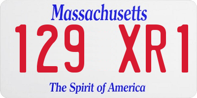 MA license plate 129XR1