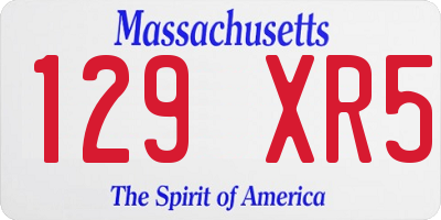 MA license plate 129XR5