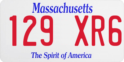 MA license plate 129XR6