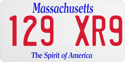 MA license plate 129XR9