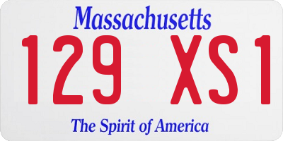 MA license plate 129XS1