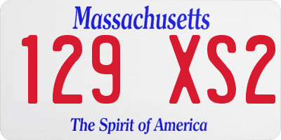 MA license plate 129XS2