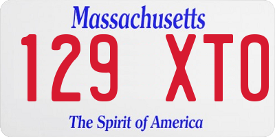 MA license plate 129XT0