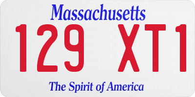 MA license plate 129XT1