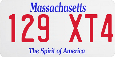 MA license plate 129XT4