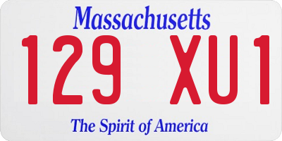 MA license plate 129XU1