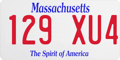 MA license plate 129XU4