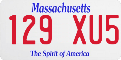 MA license plate 129XU5