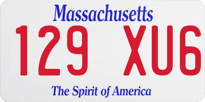 MA license plate 129XU6
