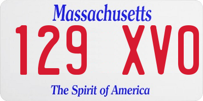 MA license plate 129XV0