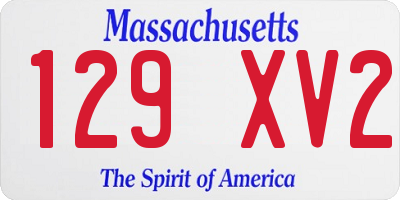 MA license plate 129XV2