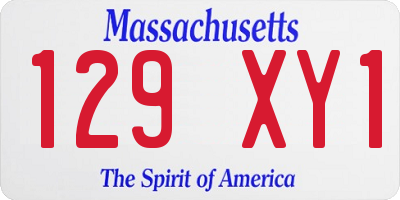 MA license plate 129XY1