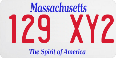 MA license plate 129XY2