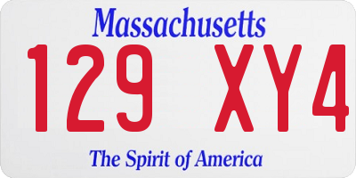 MA license plate 129XY4
