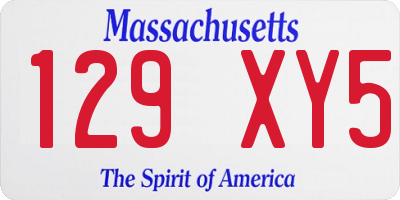 MA license plate 129XY5