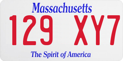 MA license plate 129XY7