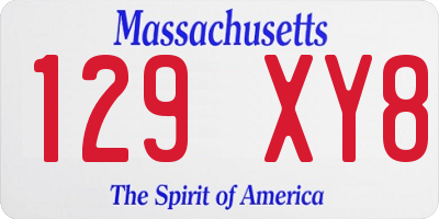 MA license plate 129XY8