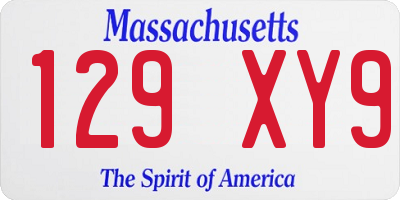 MA license plate 129XY9