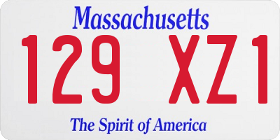 MA license plate 129XZ1
