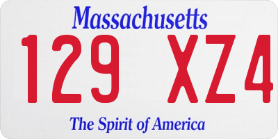 MA license plate 129XZ4