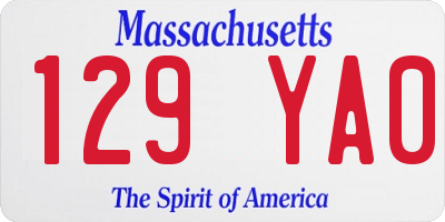 MA license plate 129YA0