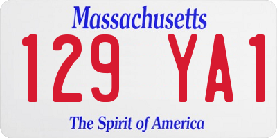 MA license plate 129YA1