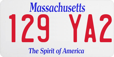 MA license plate 129YA2