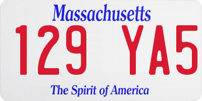 MA license plate 129YA5