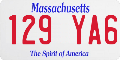 MA license plate 129YA6