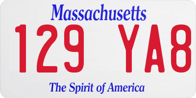MA license plate 129YA8