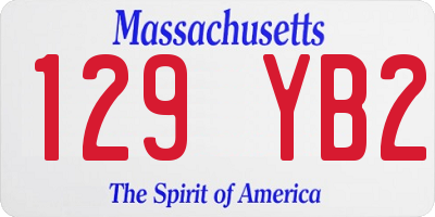 MA license plate 129YB2