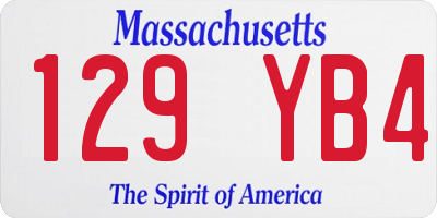 MA license plate 129YB4
