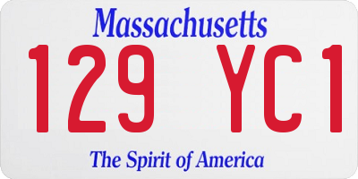 MA license plate 129YC1