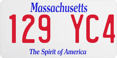 MA license plate 129YC4