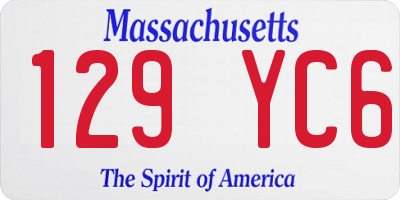 MA license plate 129YC6