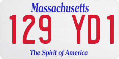 MA license plate 129YD1