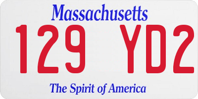 MA license plate 129YD2