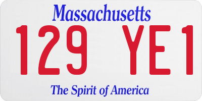 MA license plate 129YE1