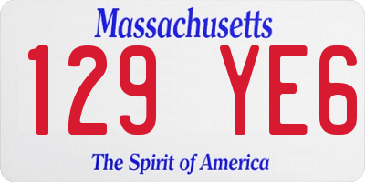 MA license plate 129YE6