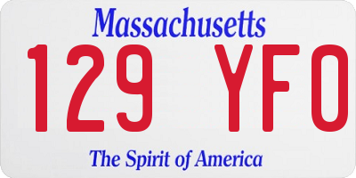 MA license plate 129YF0