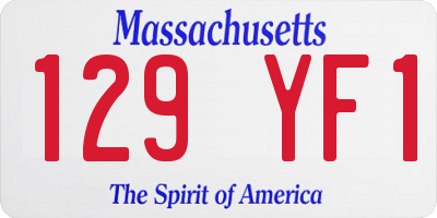 MA license plate 129YF1