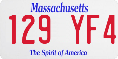 MA license plate 129YF4