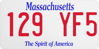 MA license plate 129YF5