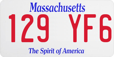 MA license plate 129YF6