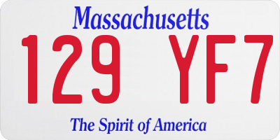 MA license plate 129YF7